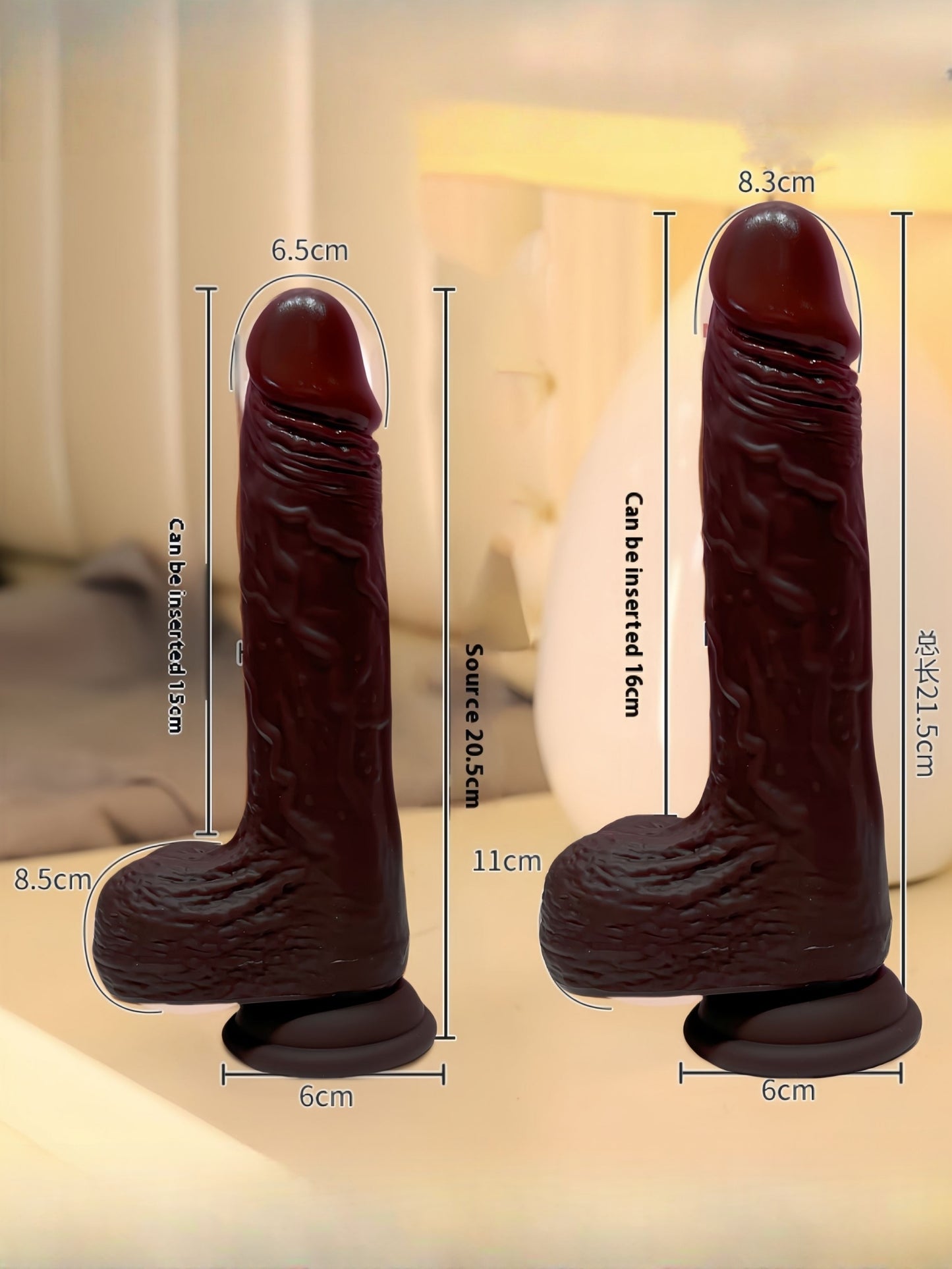 MizzZee Hulls Black Cordless Retractable Heated Dildo / Medium, Large