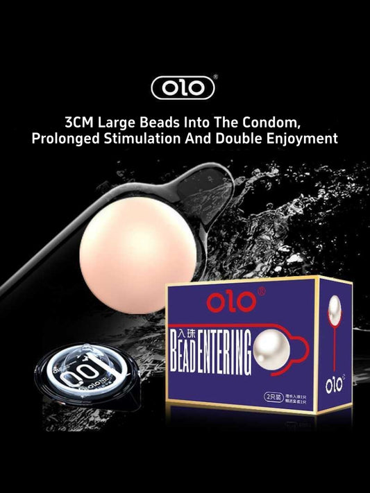 OLO 入珠避孕套 - 2 只装(1 个避孕套 + 1 颗大珍珠/3 厘米)