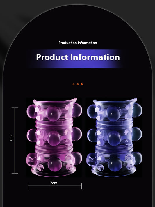 MizzZee 阴茎珠环套装 - 带按摩球的纹理阴茎环,可增强快感