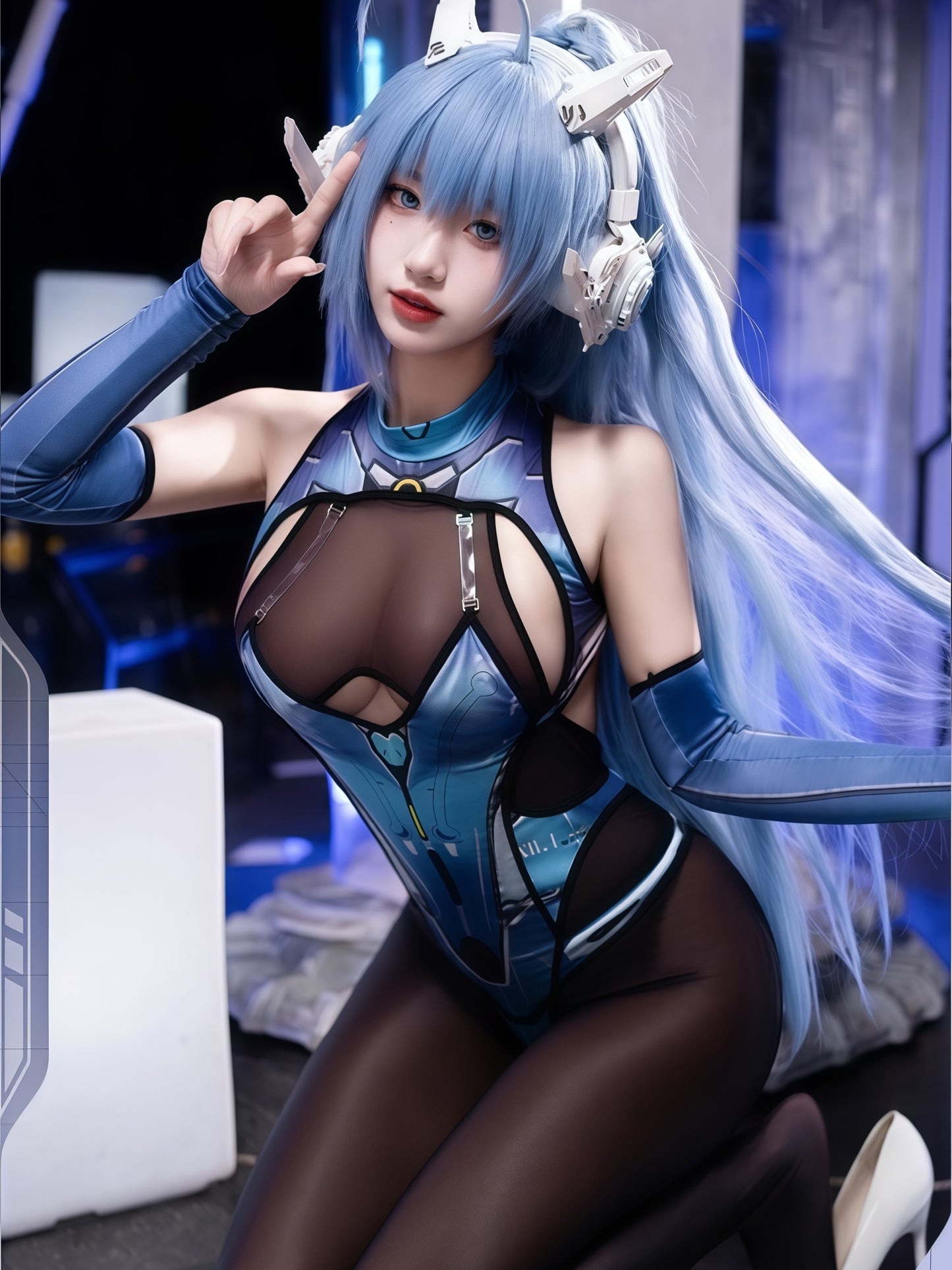 CyberGlow Battle Set - Transparent Techwear Bodysuit #6139
