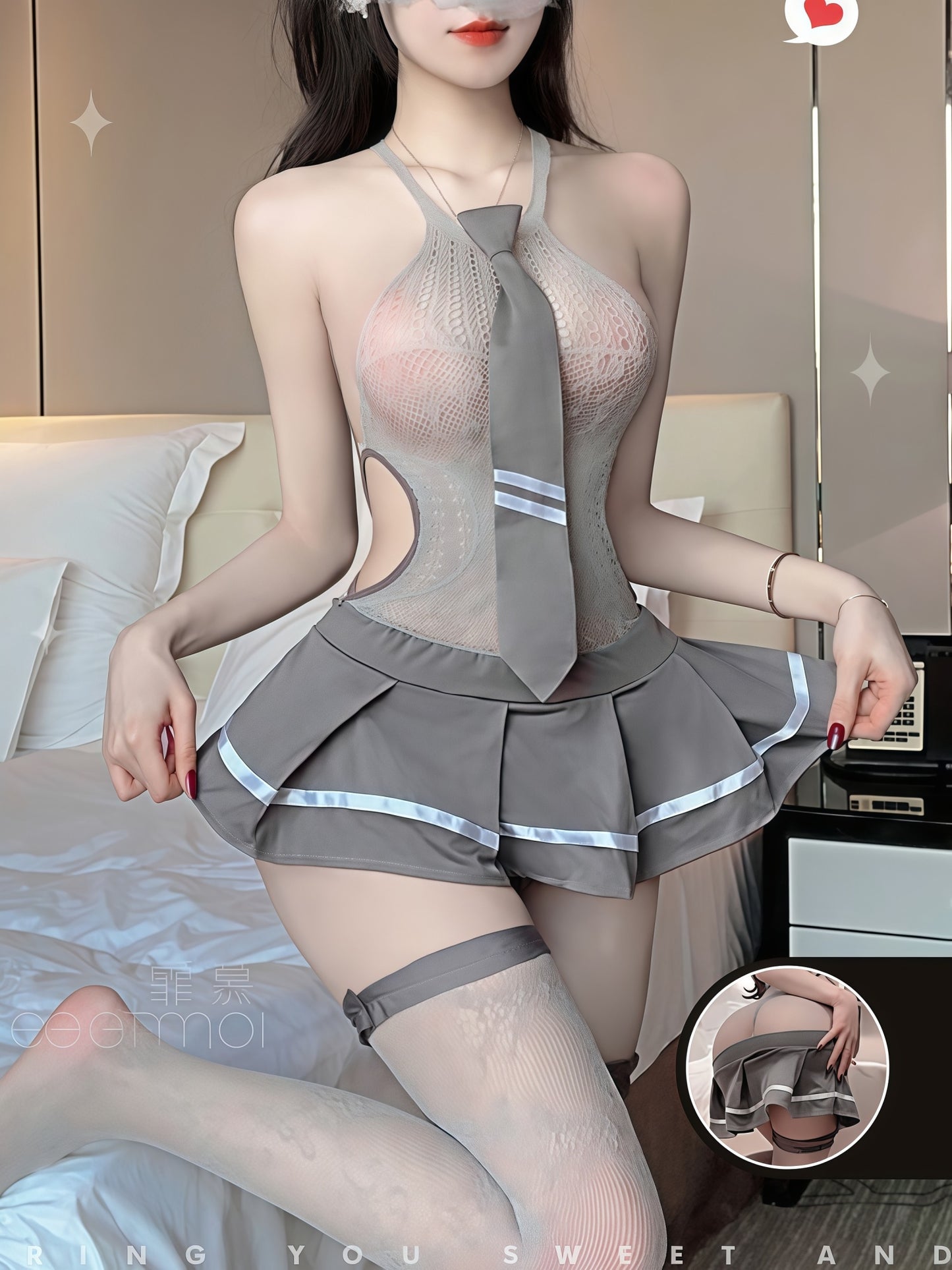 Sexy No-Removal Schoolgirl Set - Playful & Seductive #7441