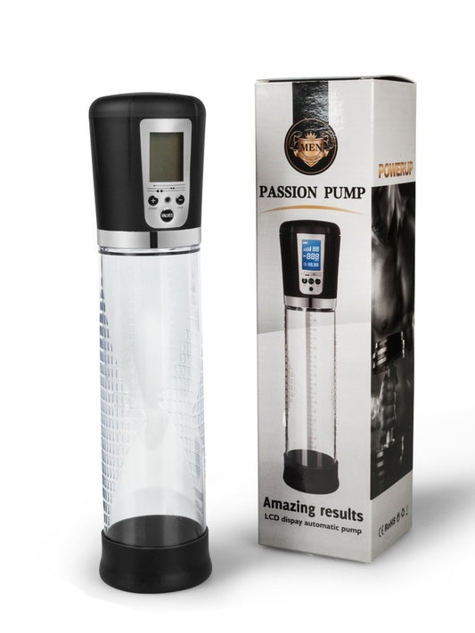 可充电电动自动高真空男士按摩泵工具带液晶屏显示,成人玩具男性气压装置,有效训练泵