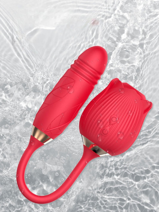 女用性爱振动假阳具9 个吸吮和推力 G 点肛门振动器刺激阴蒂乳头适用于男女情侣