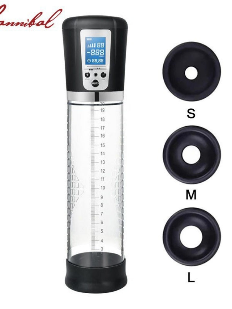 可充电电动自动高真空男士按摩泵工具带液晶屏显示,成人玩具男性气压装置,有效训练泵