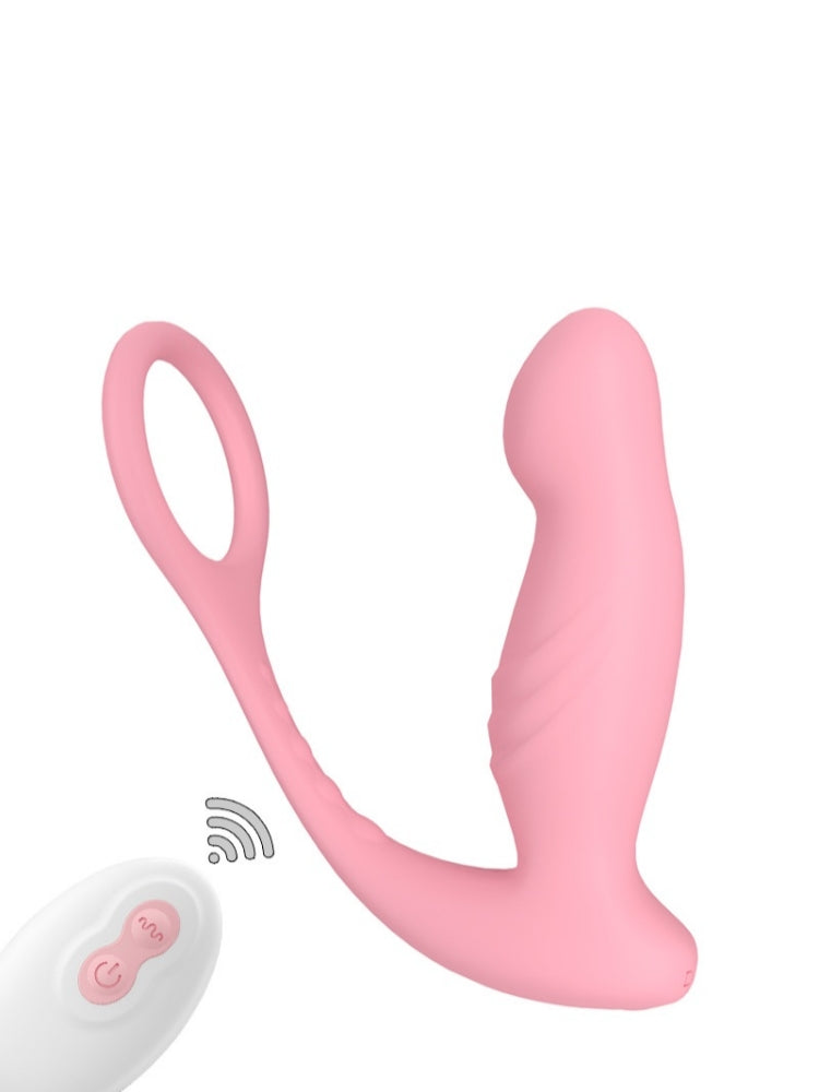 Adult Male Sex Toys for Men's Sex – Anal Prostate Massager with Dual Cock Ring, Vibrating Butt Plug Anal Beads Vibrating Modes G Spot Vibrator