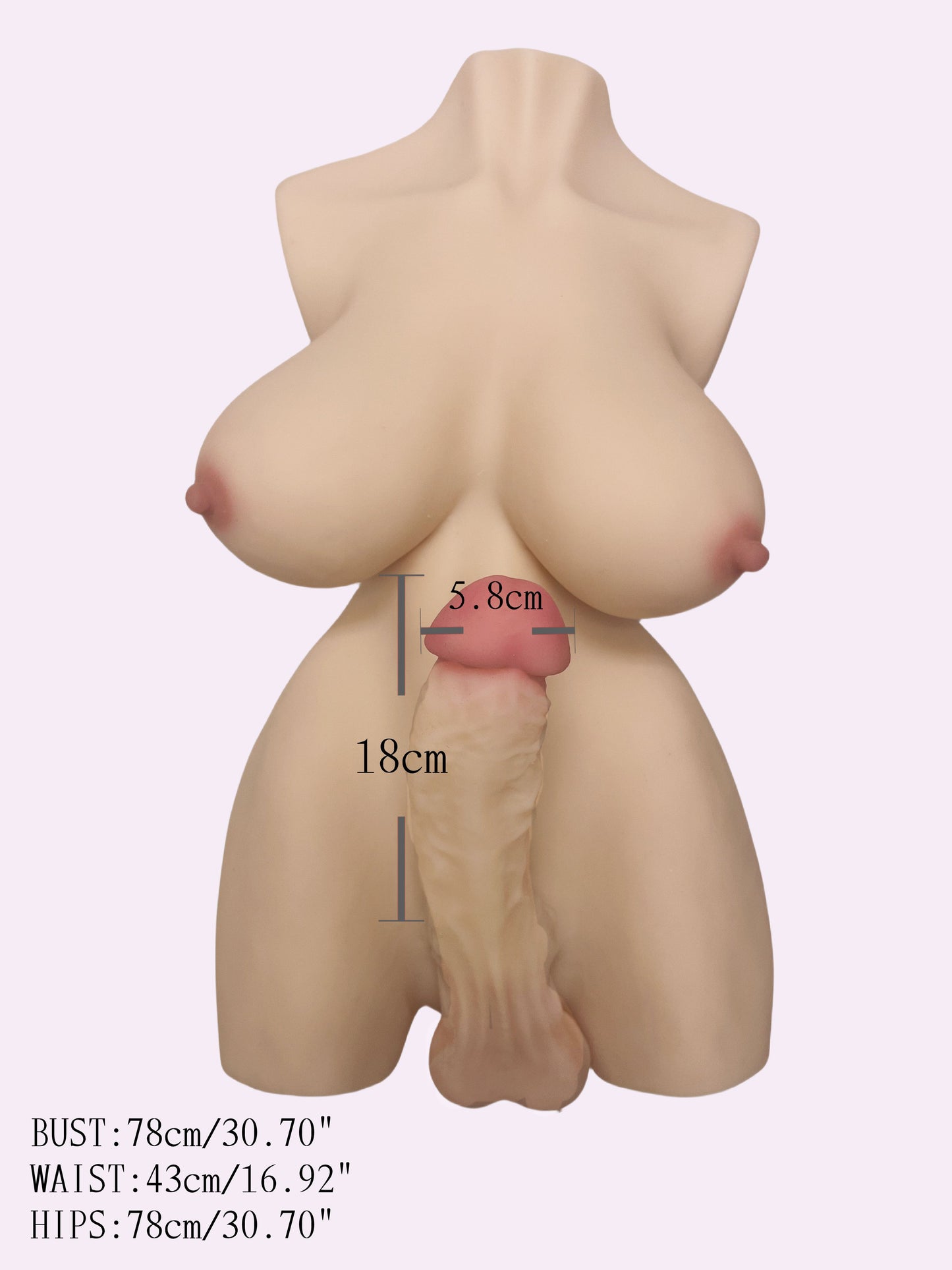 Shemale Sex Doll Torso, Lifelike Sex Doll for Gay Men Women 50CM/12KG