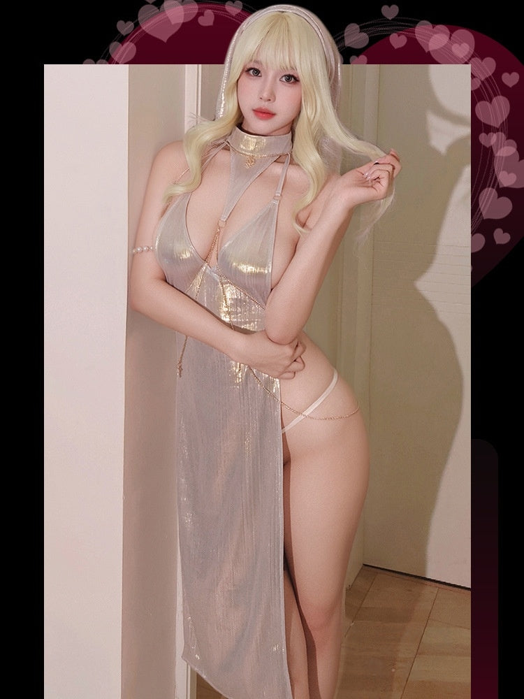 内衣月光岛屿性感纯欲修女套装调情露臀免脱约会战袍ZY85