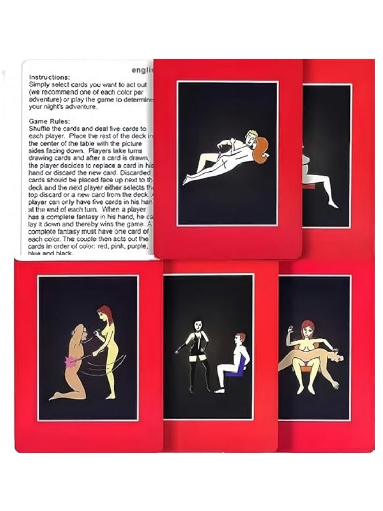 BDSM Sex Game Sex Cards Sex Positions Adult Sexual Bondage Couple Sex Card Game with 50 Exotic Positions for 2 Erotic Foreplay, Intimate Date Night Sexy Married Adult Gaming Play Card SM Card