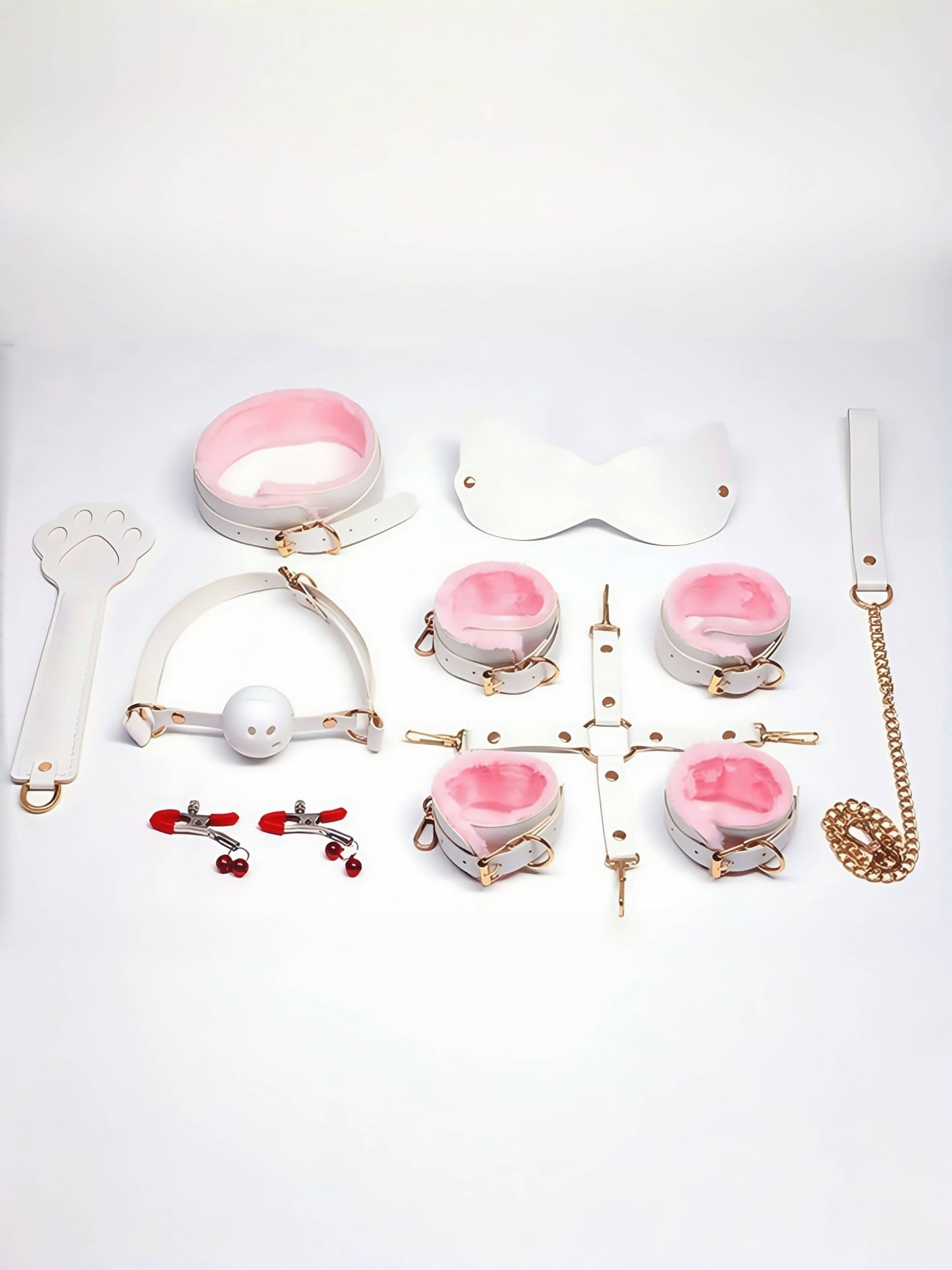 MizzZee Luxury Pink & White Bondage Restraint Set