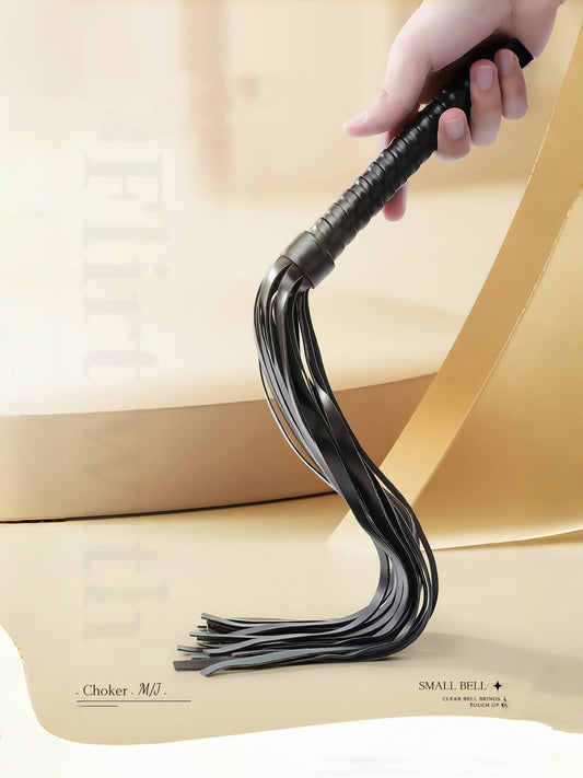 MizzZee Tasseled Black Leather Whip