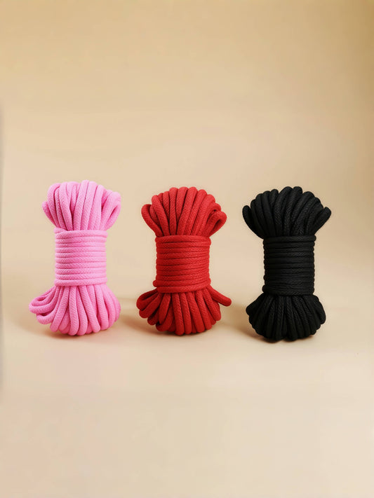 MizzZee Soft Cotton Rope 10M Black Sex Bondage Kit BDSM Beginner Set Sex Bondage Sexual Restraints Rope Kit, Sex Restraint Kit Fetish SM Adult Sex Toys for Couples