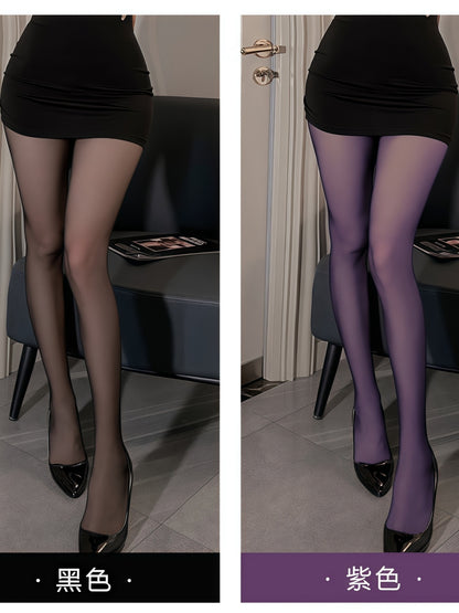 Wild Sheer Rip Pantyhose - Ultra Thin & Tearable Stockings #7301 Purple/Black