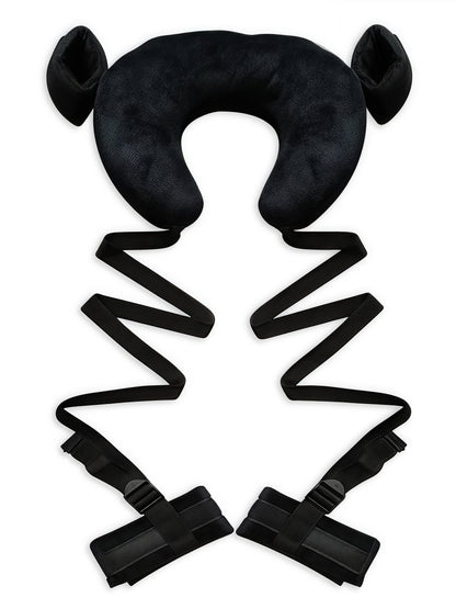 MizzZee Restraints Sex Toys, Bed Restraints Kit with Soft U-Shaped Pillow & Handcuffs Neck to Ankle, Sex Straps Adjustable Cuffs BDSM Toys for Couples Sex Bondage Restraints Set