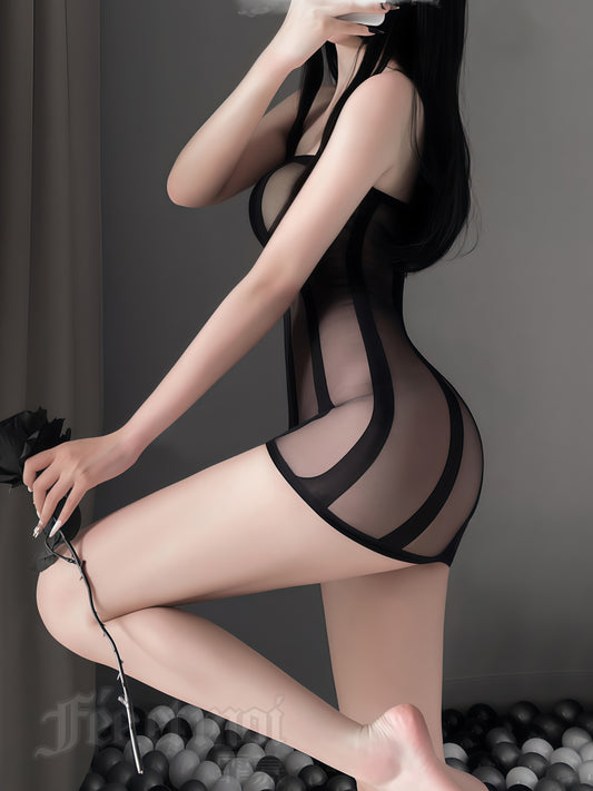 Sheer Bodycon Stocking Dress Set  #7582