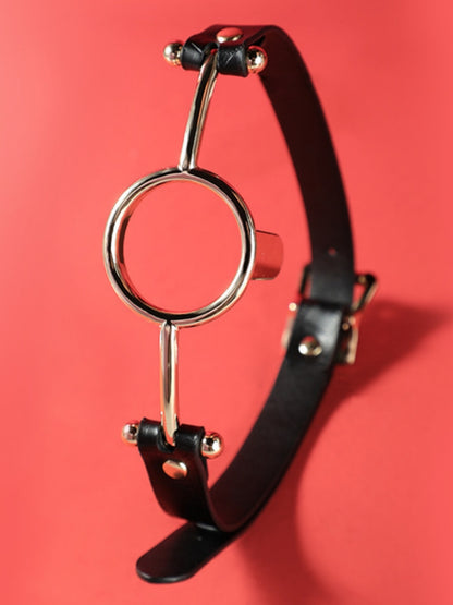 Metal Mouth Ring Tongue Pressing Pet Upturned Mouth Prop Leather With Mouth Circumference (Rose Gold)