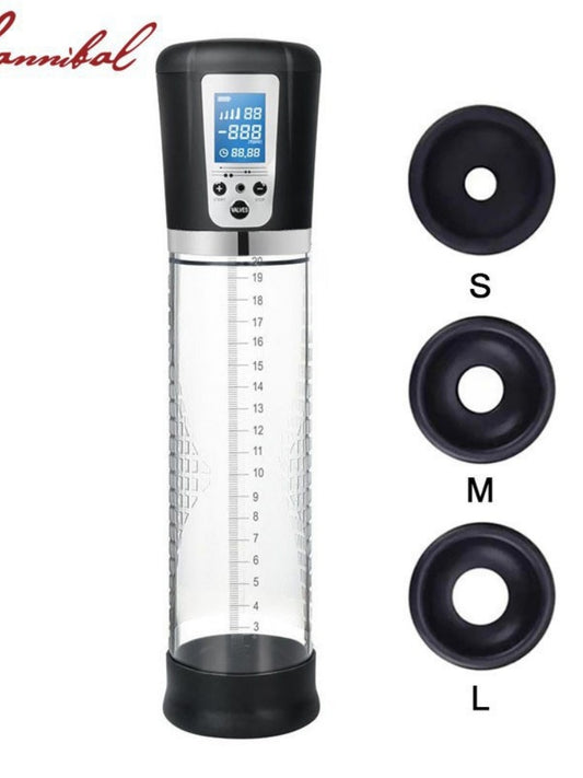 Rechargeable Electric Automatic High-Vacuum, Men's Massage Pump Tool with LCD Screen Display, Adult Toys for Male Air Pressure Device, Effective Training Pump