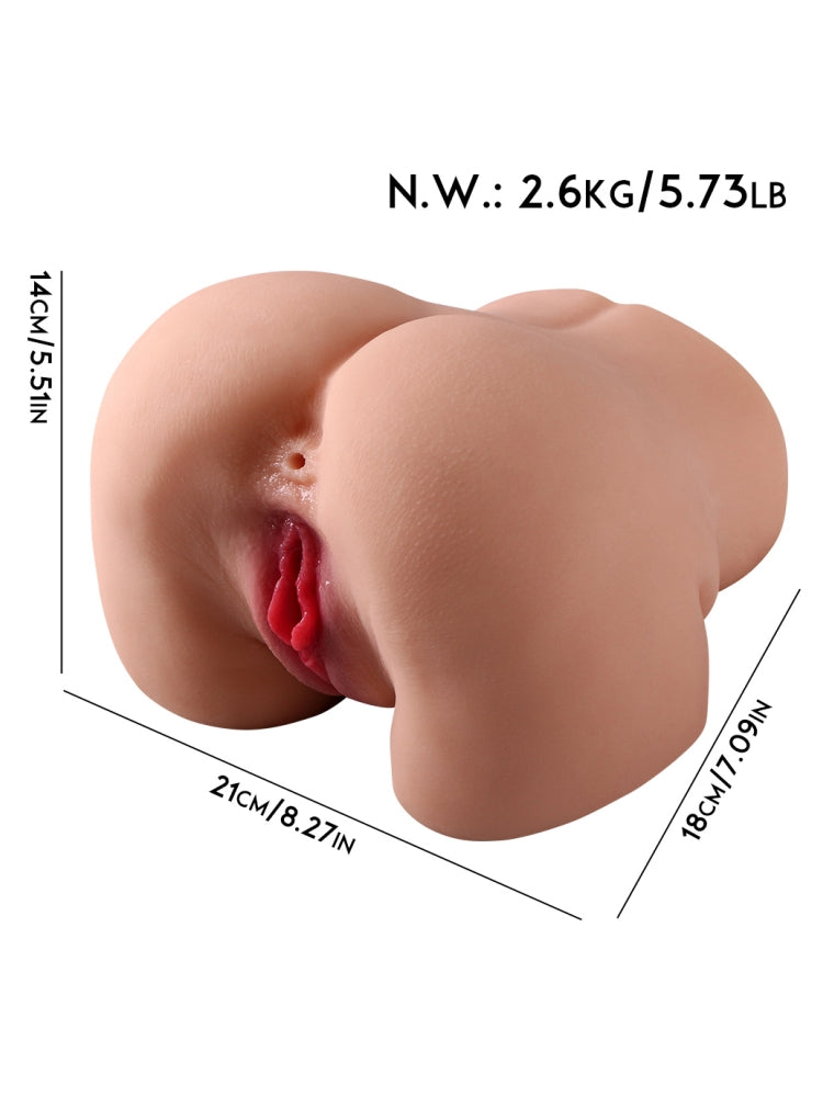 性爱娃娃真人逼真阴道肛门双道男性自慰器（14X21X18厘米，5.73磅）