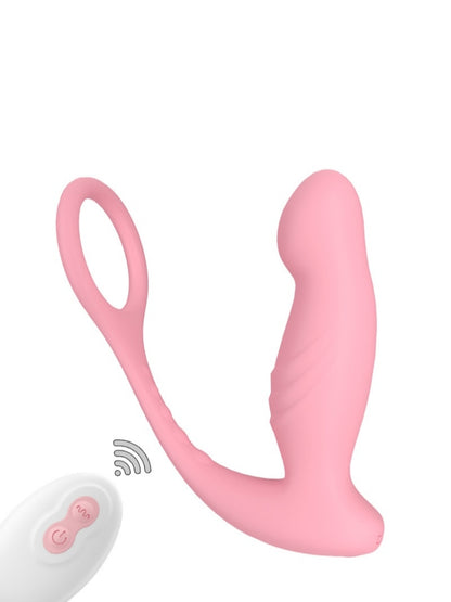 Adult Male Sex Toys for Men's Sex – Anal Prostate Massager with Dual Cock Ring, Vibrating Butt Plug Anal Beads Vibrating Modes G Spot Vibrator
