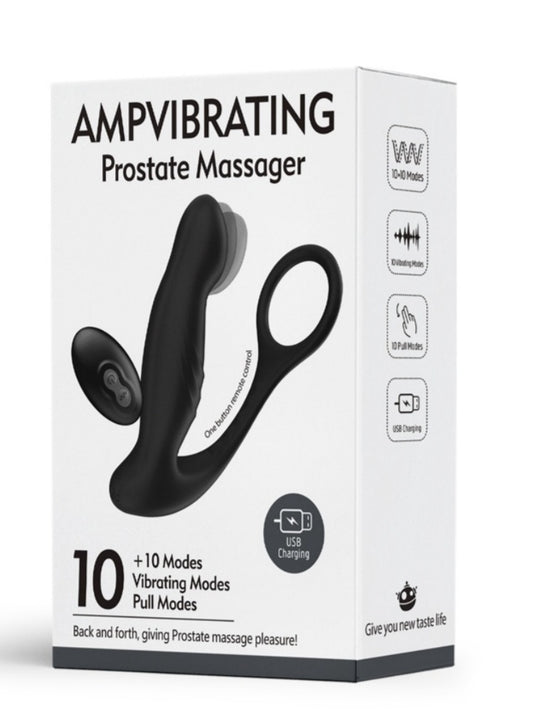 Adult Male Sex Toys for Men's Sex – Anal Prostate Massager with Dual Cock Ring, Vibrating Butt Plug Anal Beads Vibrating Modes G Spot Vibrator