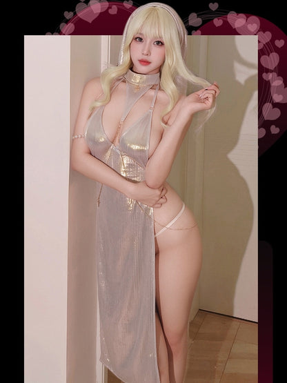 Moonlight Island Sexy Pure Desire Nun Suit Flirting Exposed Hips Free Date Battle Suit ZY85