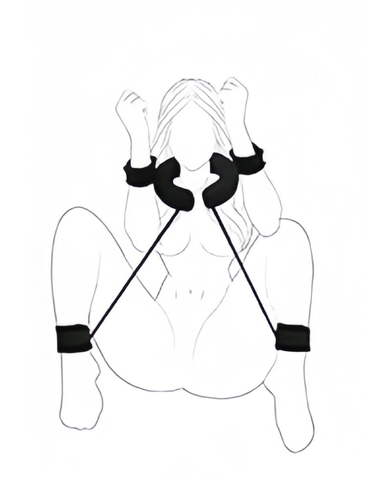 MizzZee Restraints Sex Toys, Bed Restraints Kit with Soft U-Shaped Pillow & Handcuffs Neck to Ankle, Sex Straps Adjustable Cuffs BDSM Toys for Couples Sex Bondage Restraints Set
