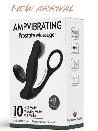 Adult Male Sex Toys for Men's Sex – Anal Prostate Massager with Dual Cock Ring, Vibrating Butt Plug Anal Beads Vibrating Modes G Spot Vibrator