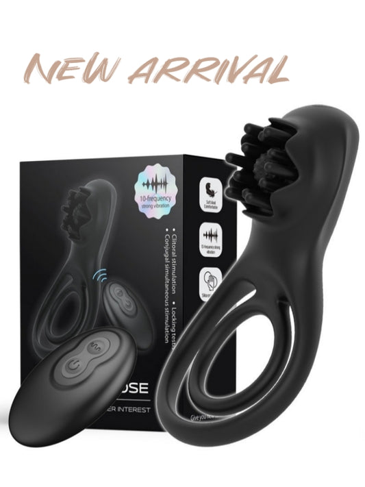 黑玫瑰男性振动阴茎锁精环