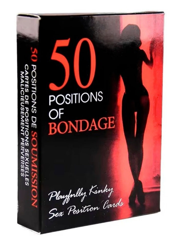 BDSM Sex Game Sex Cards Sex Positions Adult Sexual Bondage Couple Sex Card Game with 50 Exotic Positions for 2 Erotic Foreplay, Intimate Date Night Sexy Married Adult Gaming Play Card SM Card