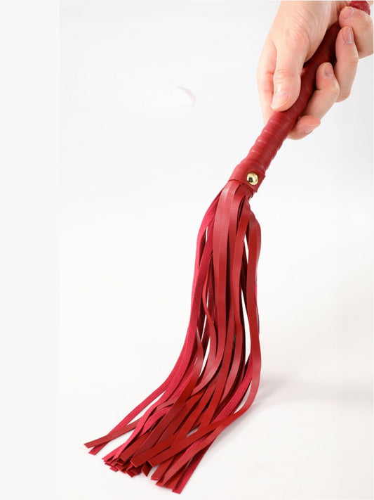 MizzZee Tasseled Leather Whip  Black/Red/White
